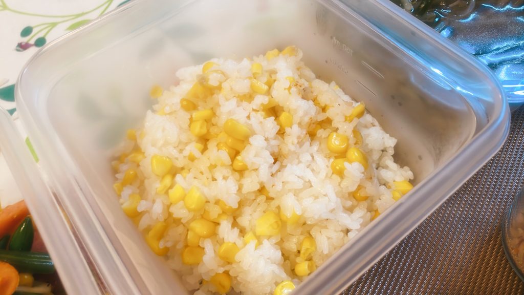 料理教室マンツーマントウモロコシご飯