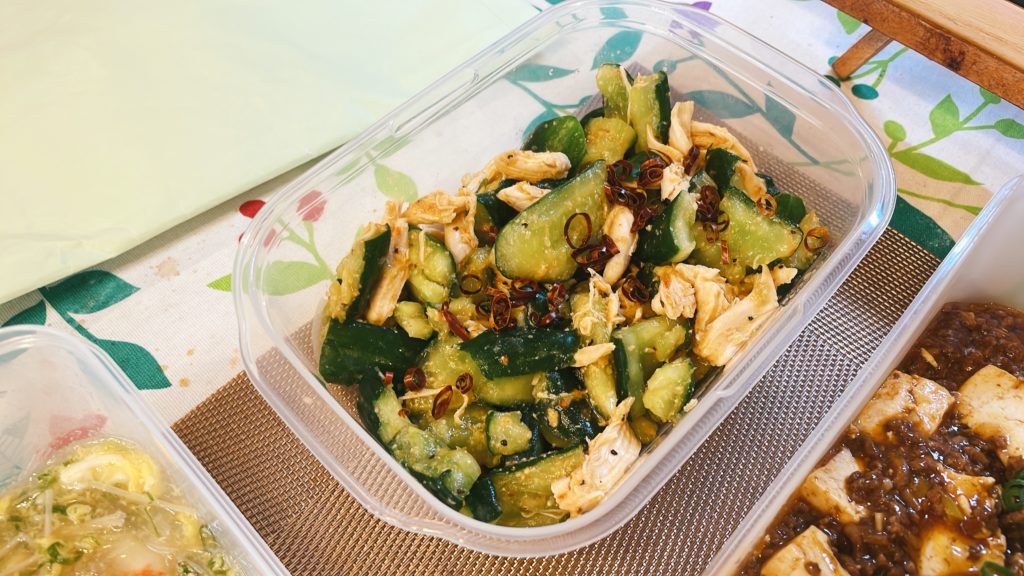 料理教室マンツーマンささみきゅうりピリ辛味噌和え