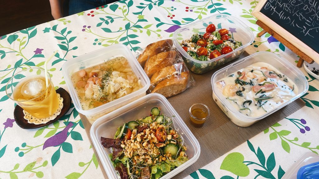 料理教室マンツーマンエビとほうれん草クリームパスタセット