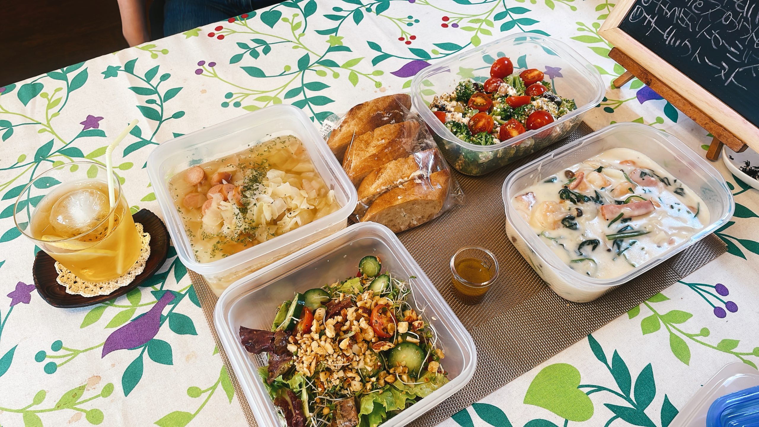 料理教室マンツーマンエビとほうれん草クリームパスタセット