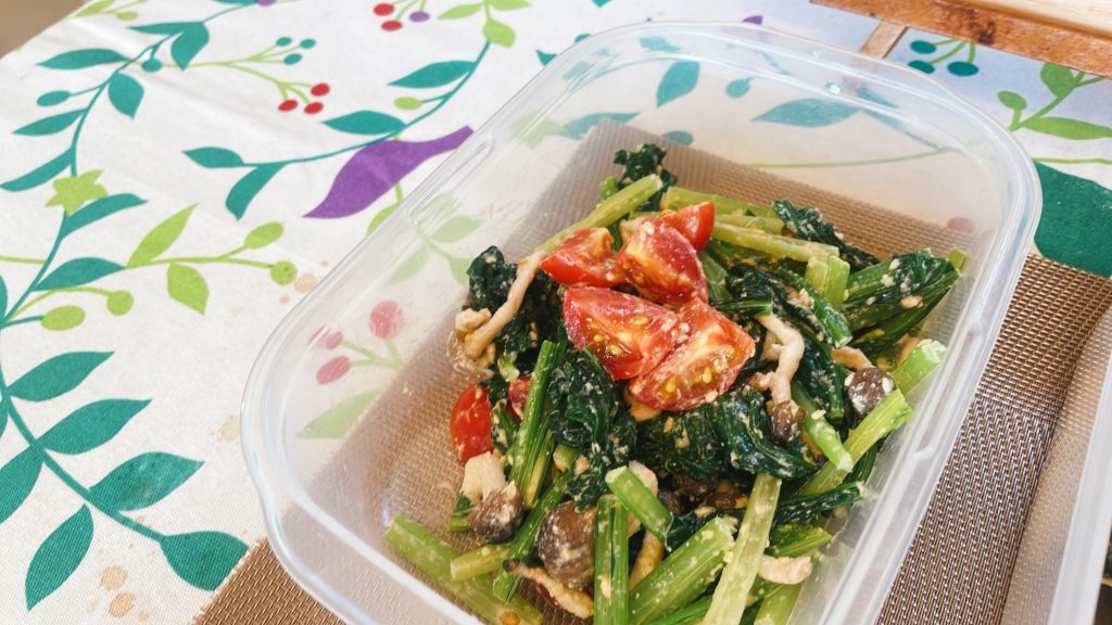 料理教室マンツーマン小松菜胡麻和え