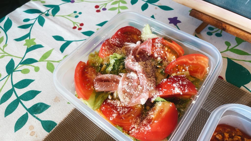 料理教室マンツーマン生ハムサラダ