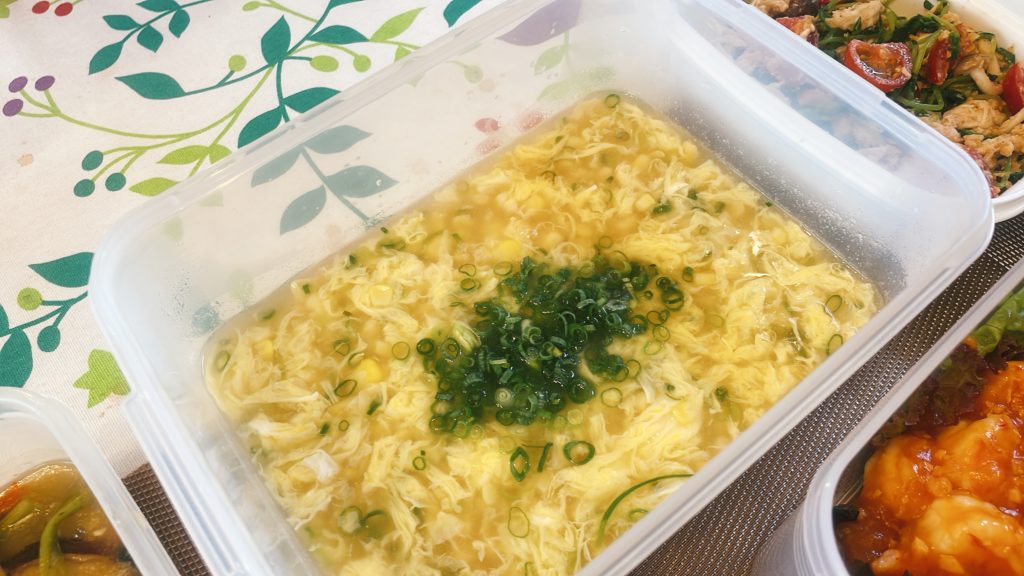 料理教室マンツーマン中華コーンスープ