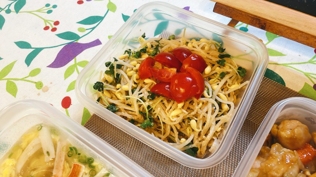料理教室マンツーマンもやし胡麻和え