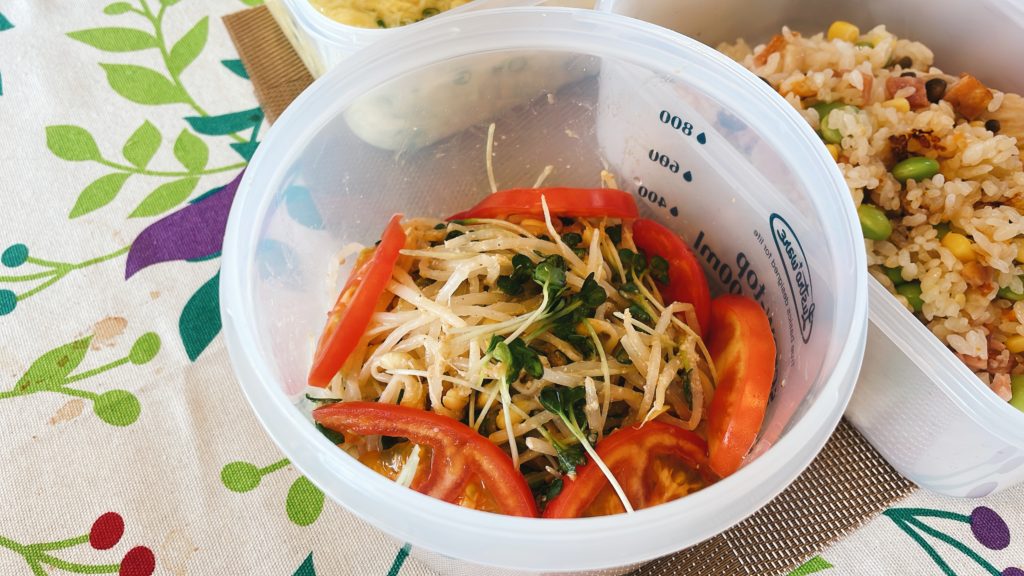 料理教室マンツーマンもやし胡麻和え