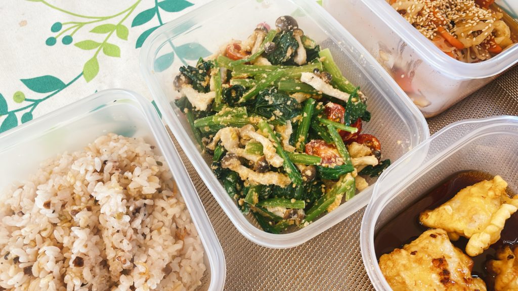 料理教室マンツーマン小松菜胡麻和え