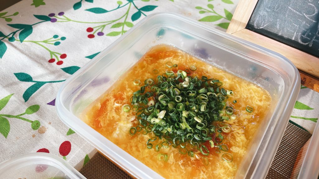 料理教室マンツーマントマト卵スープ