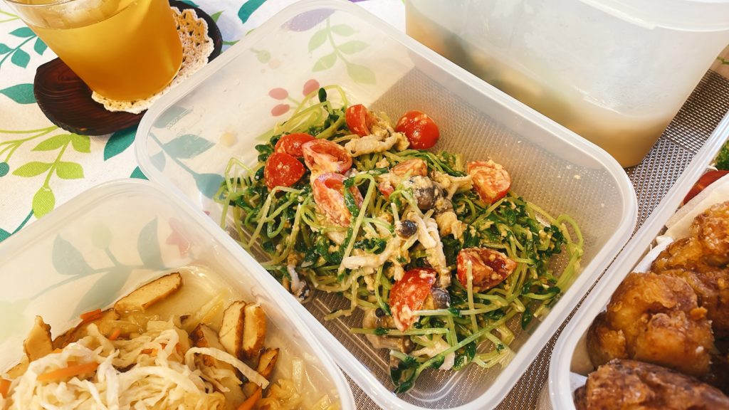 料理教室マンツーマン豆苗胡麻和え