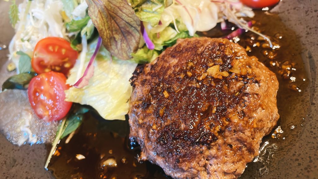 料理教室マンツーマンみどりの晩ご飯ハンバーグ風