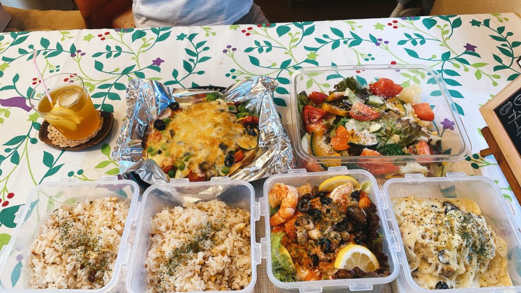 料理教室マンツーマンきのこピザ風セット