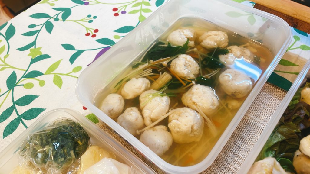 料理教室マンツーマン白身魚団子吸い物