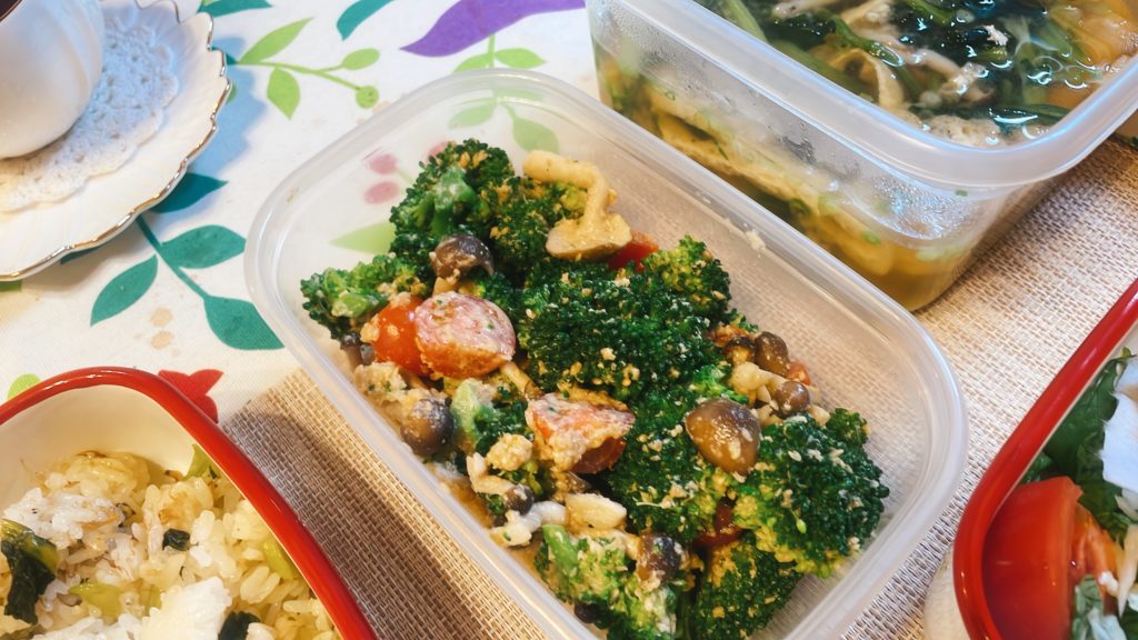 料理教室マンツーマンブロッコリー胡麻和え