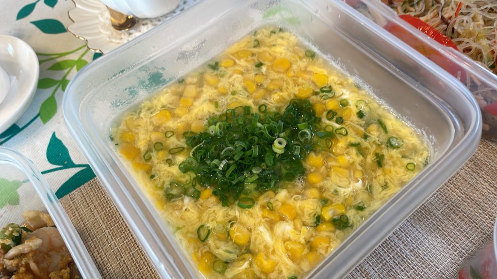 料理教室マンツーマン中華コーンスープ