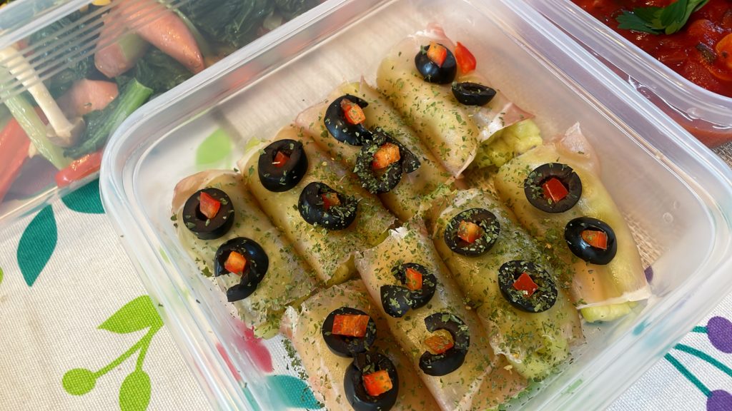 料理教室マンツーマン茄子生ハム巻き巻き