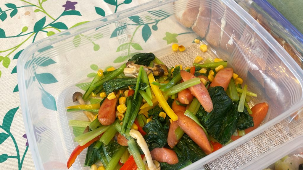 料理教室マンツーマン小松菜ソテー