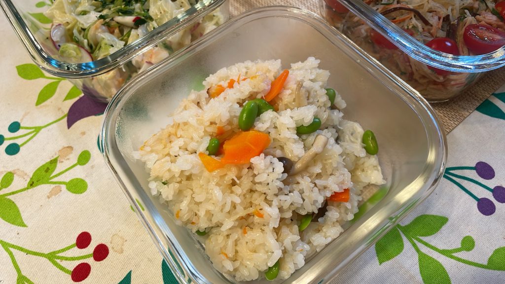 料理教室マンツーマンホタテ炊き込みご飯