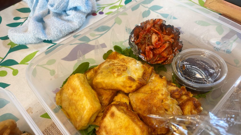 料理教室マンツーマン豆腐韓国風卵焼き