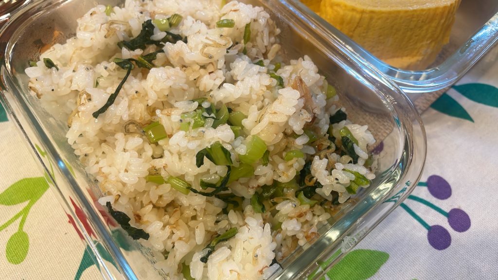 料理教室マンツーマン小松菜ごはん