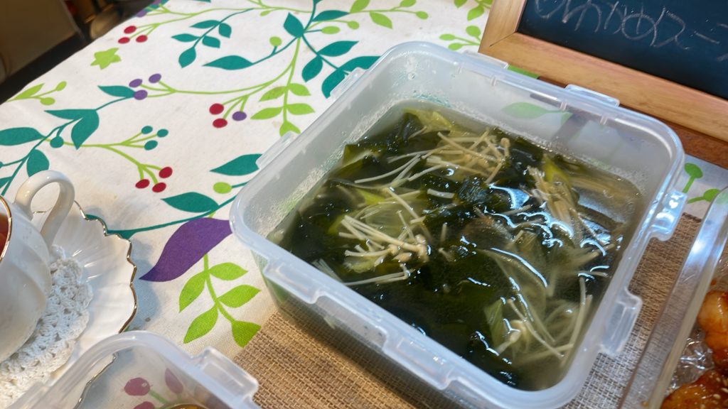 料理教室マンツーマンわかめスープ