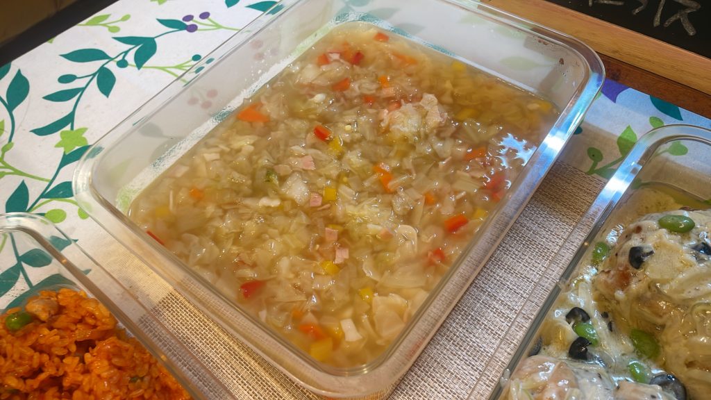 料理教室マンツーマン野菜コンソメスープ