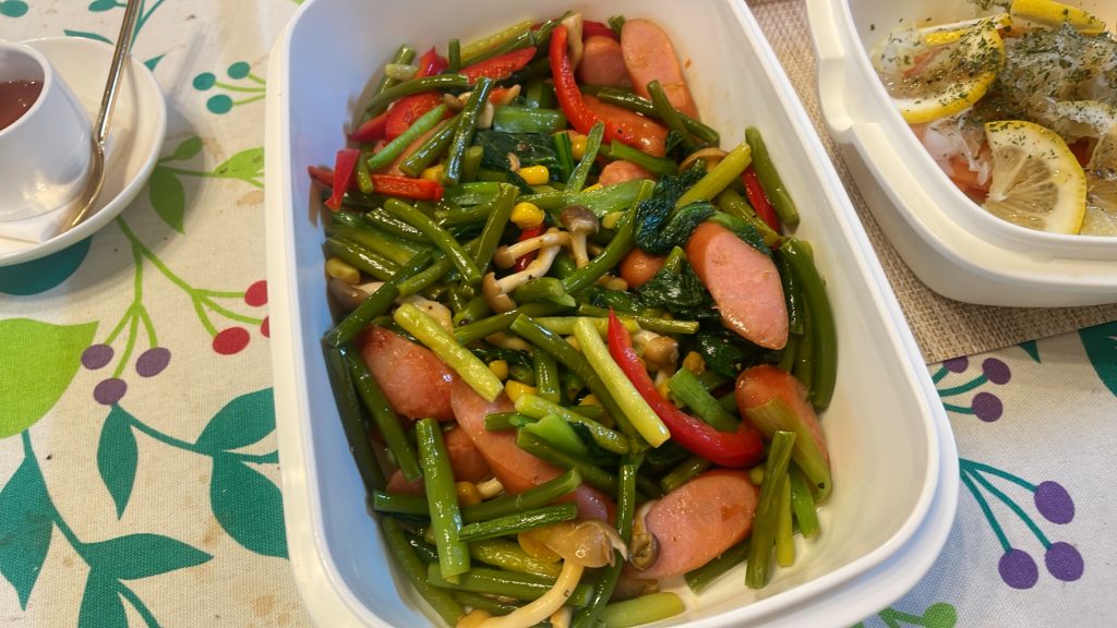 料理教室マンツーマンニンニクの芽ソテー