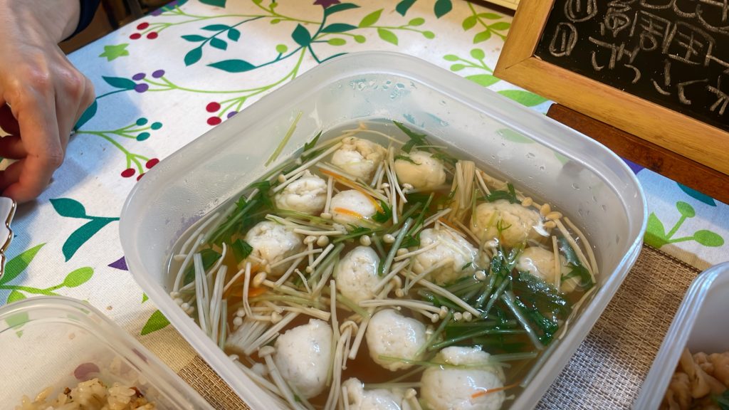 料理教室マンツーマン鯛団子のお吸い物