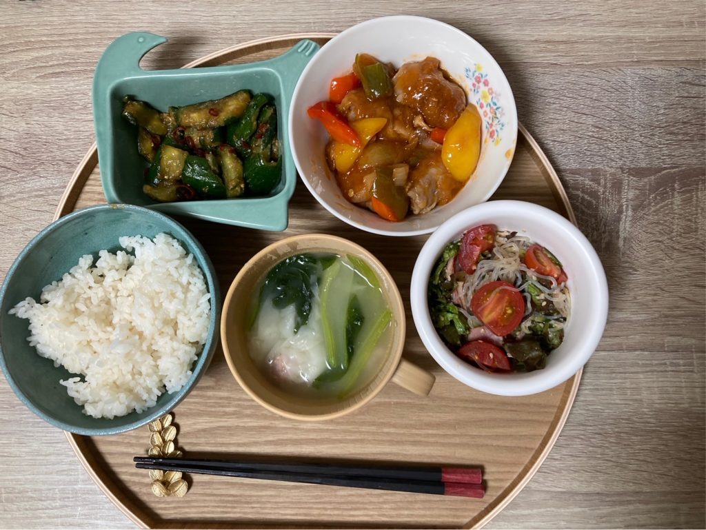 料理教室マンツーマン酢豚セット盛り付け