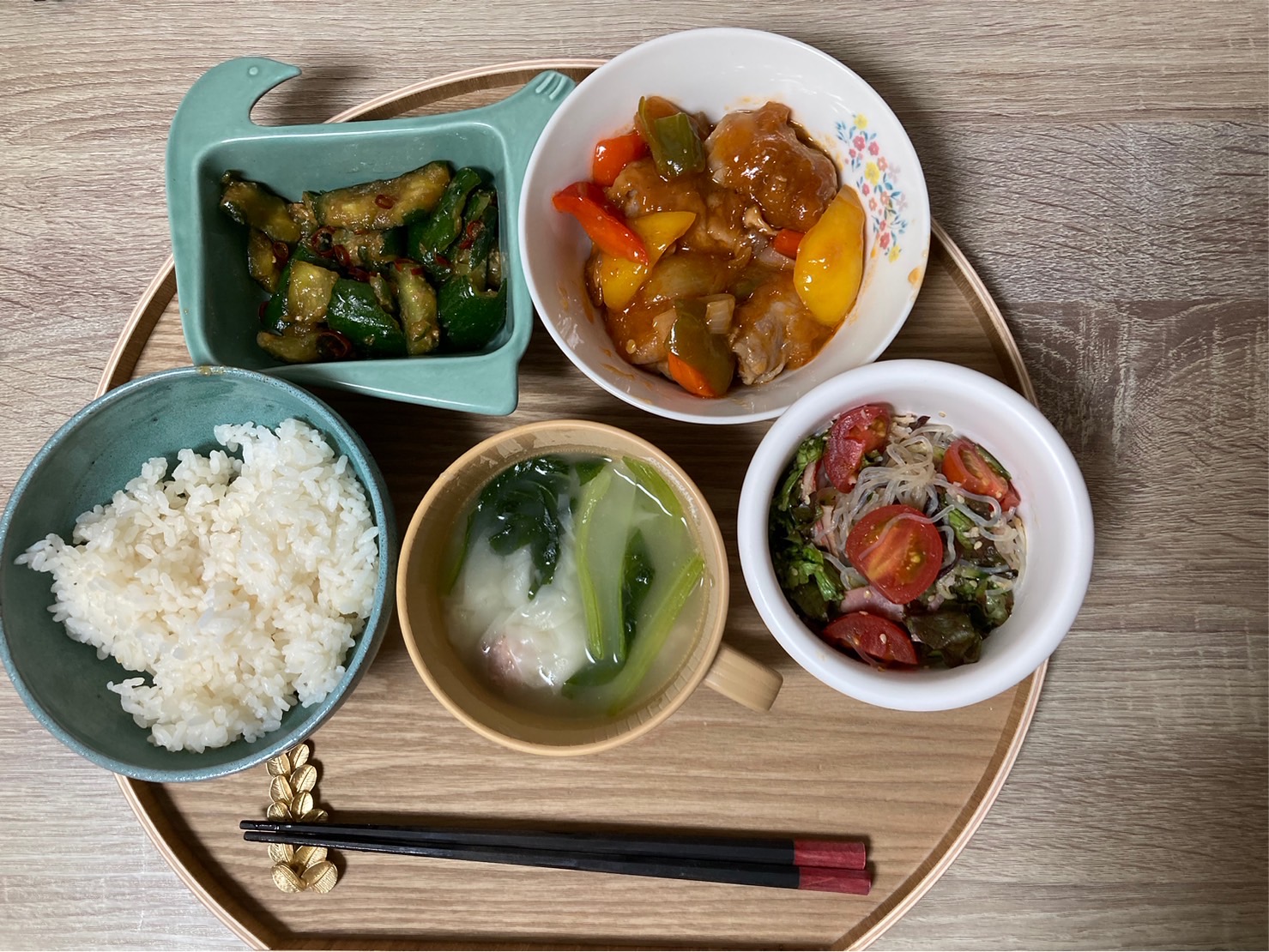 料理教室マンツーマン酢豚セット盛り付け