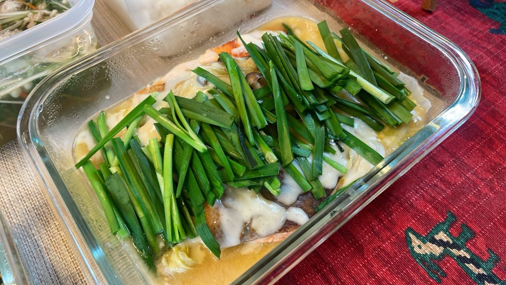 料理教室マンツーマン鮭のちゃんちゃん焼き