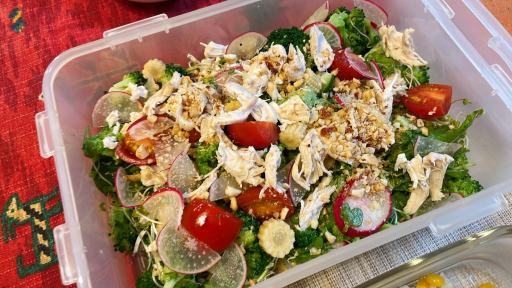 料理教室マンツーマンブロッコリーサラダ