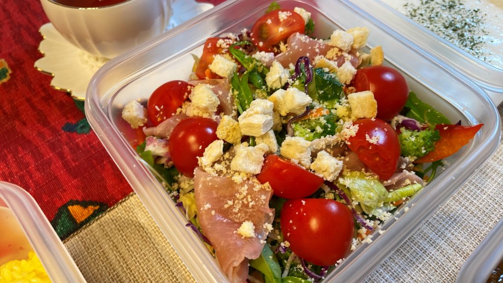 料理教室マンツーマン生ハムサラダ