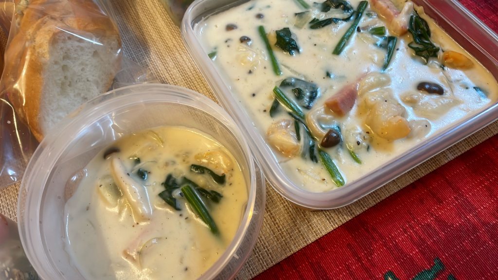 料理教室マンツーマンほうれん草クリームパスタソース