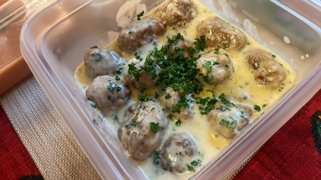 料理教室マンツーマンミートボールクリーム煮