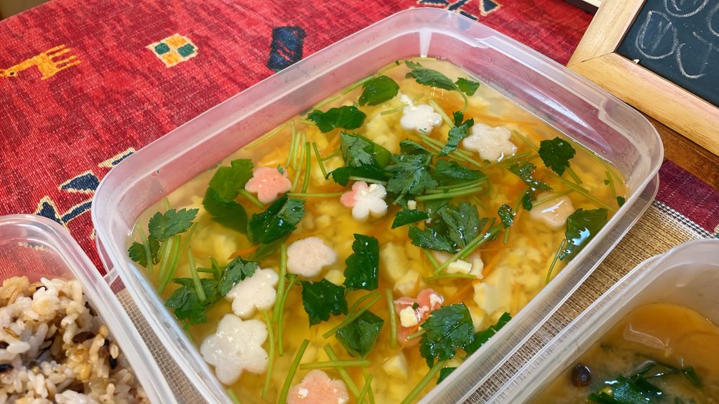 料理教室マンツーマン卵豆腐お吸い物