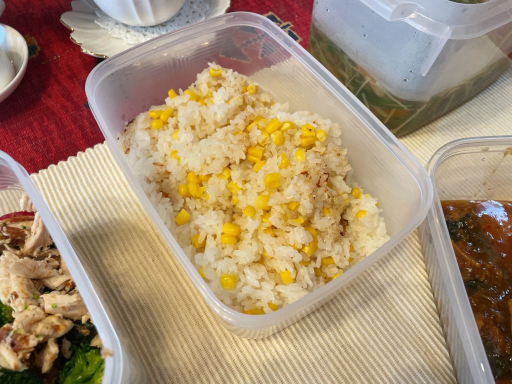 料理教室マンツーマントウモロコシご飯