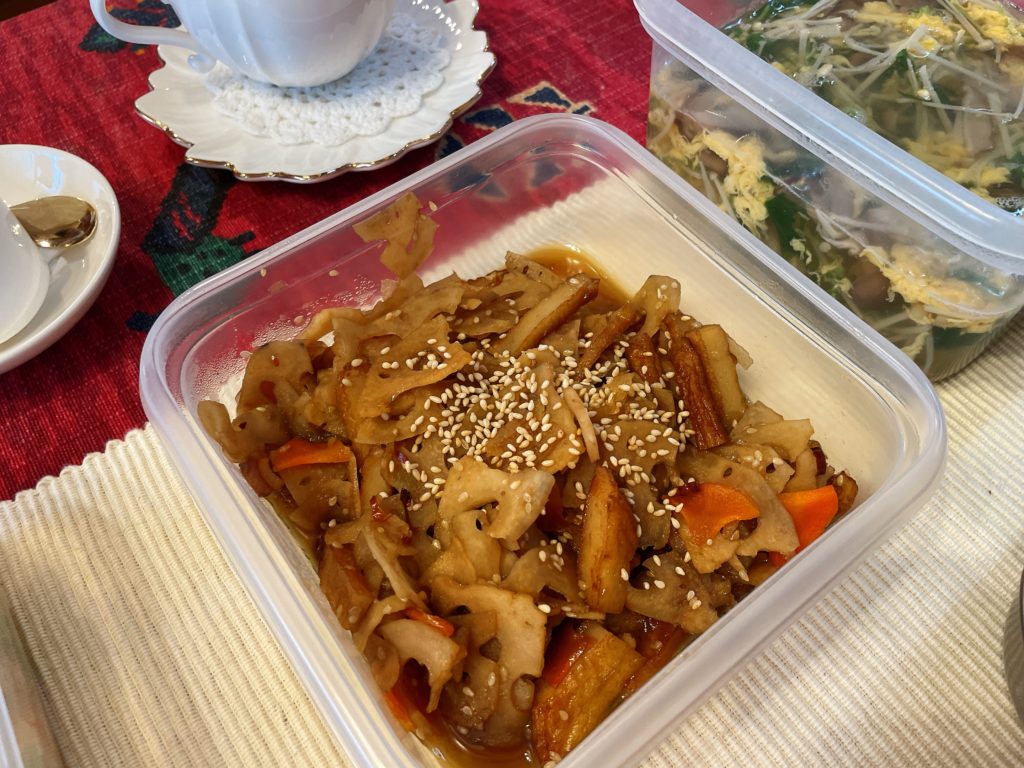 料理教室マンツーマンレンコンきんぴら