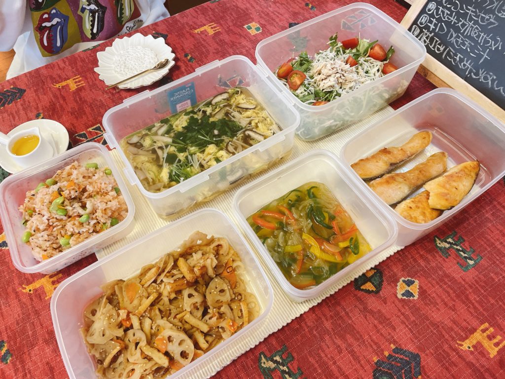 料理教室マンツーマン鮭カラフル野菜あんかけセット