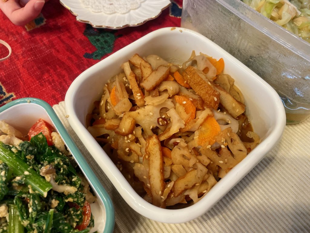 料理教室マンツーマンレンコンきんぴら