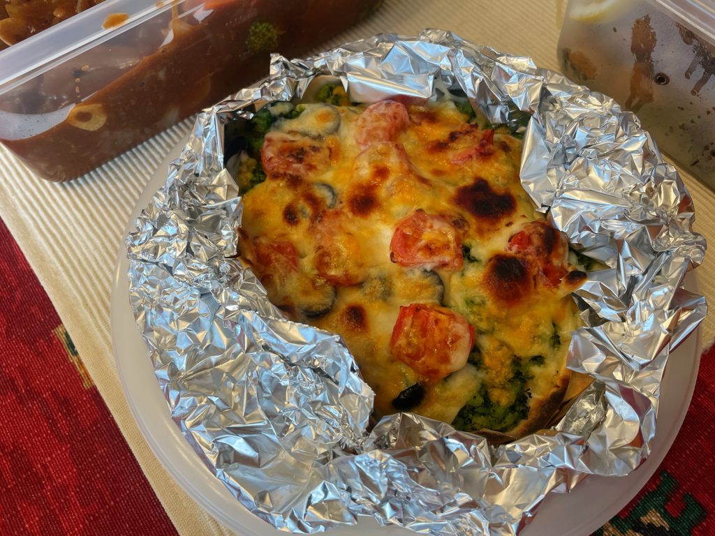 料理教室マンツーマンブロッコリーピザ風