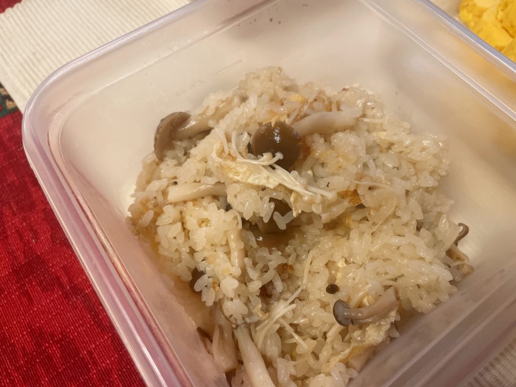 料理教室マンツーマンきのこ炊き込みご飯