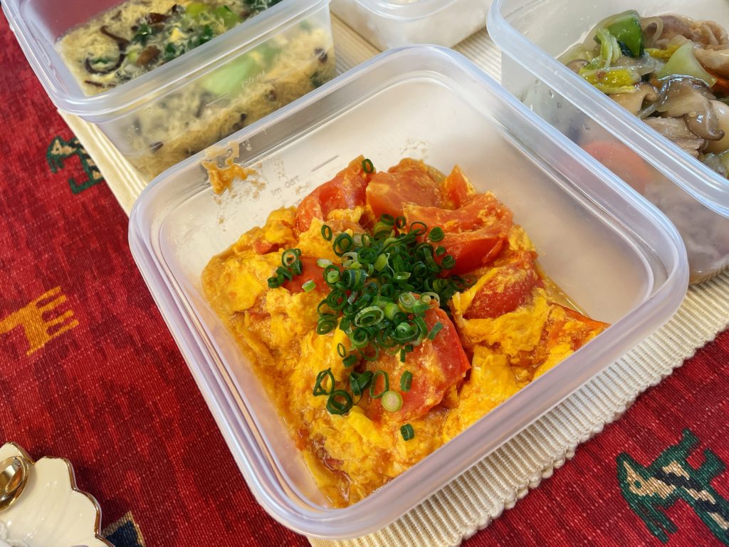 料理教室マンツーマントマト卵炒めモノ