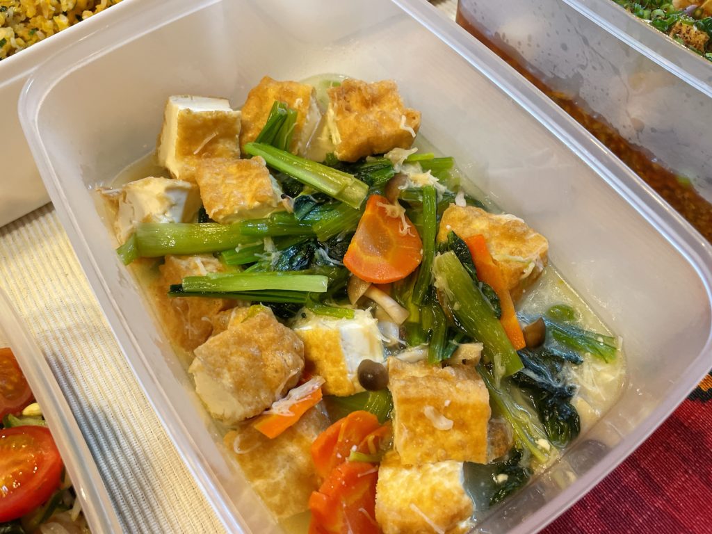 料理教室マンツーマン小松菜ホタテ旨煮