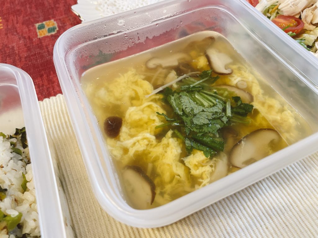 料理教室マンツーマンきのこかきたま汁