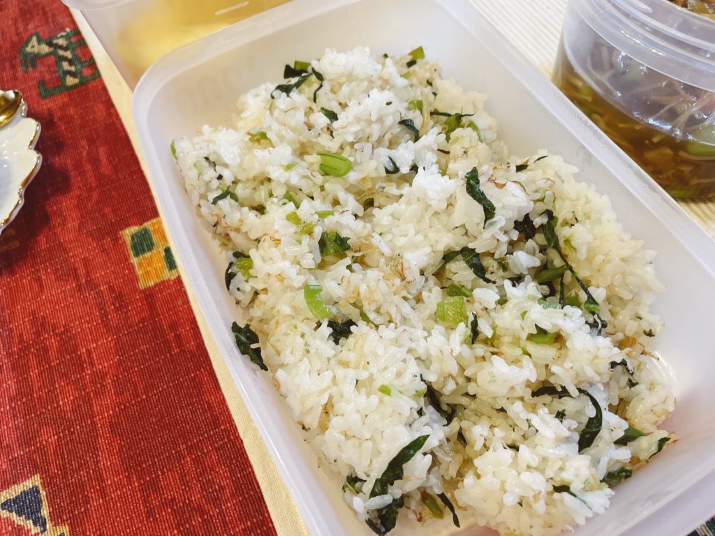 料理教室マンツーマン小松菜ごはん