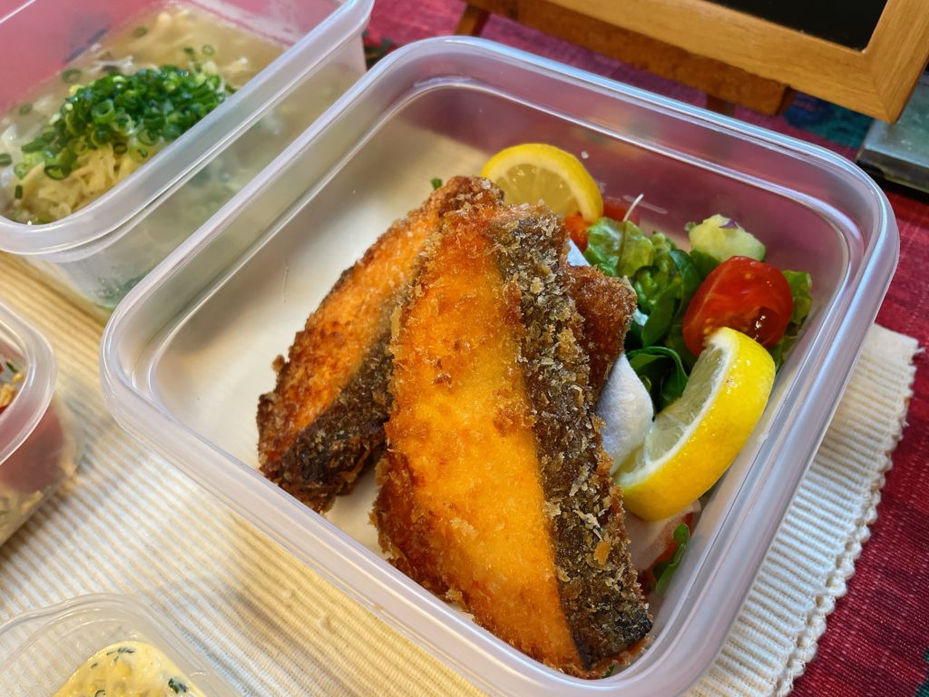 料理教室マンツーマン鮭フライ