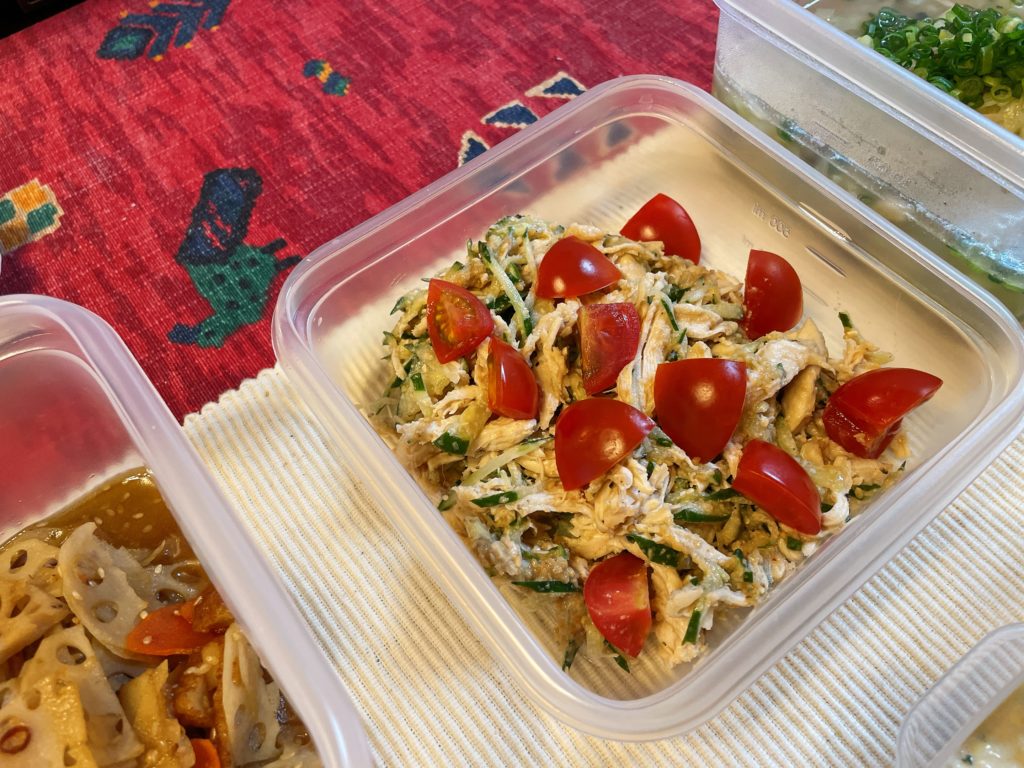 料理教室マンツーマンささみきゅうり胡麻和え