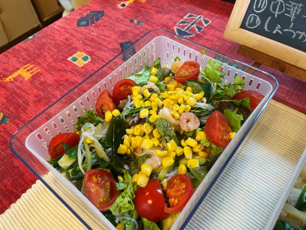 料理教室マンツーマン中華コーンサラダ