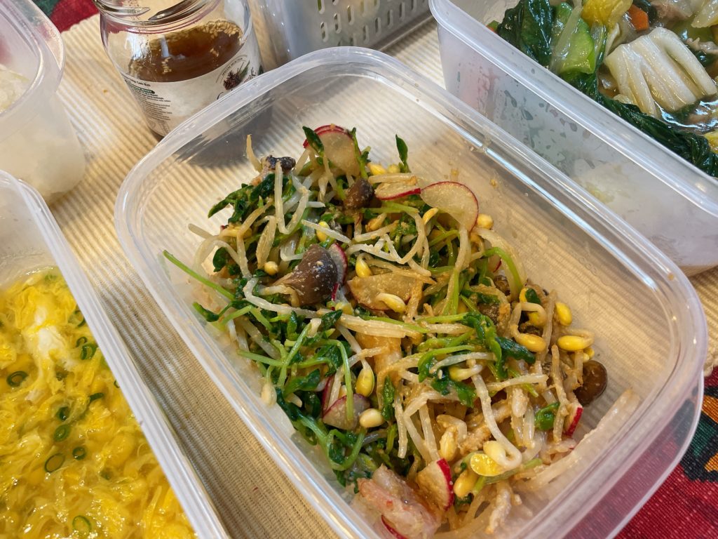 料理教室マンツーマンもやし胡麻背