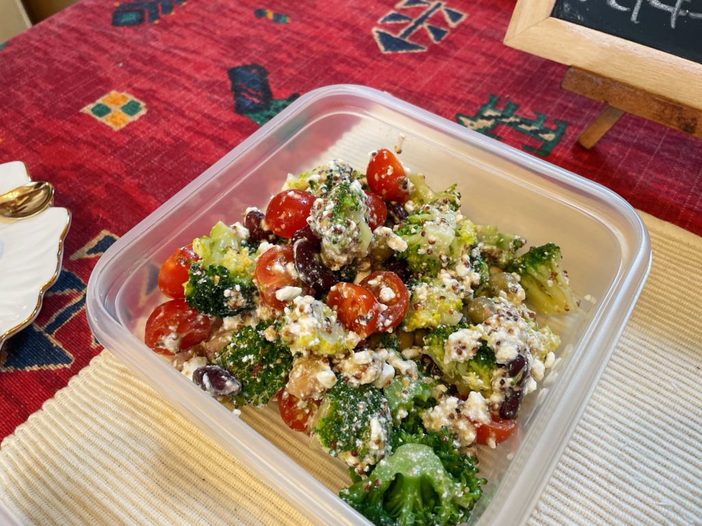 料理教室マンツーマンブロッコリーチーズ和え