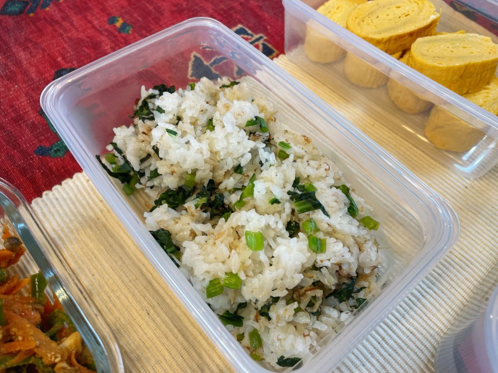 料理教室マンツーマン小松菜ごはん